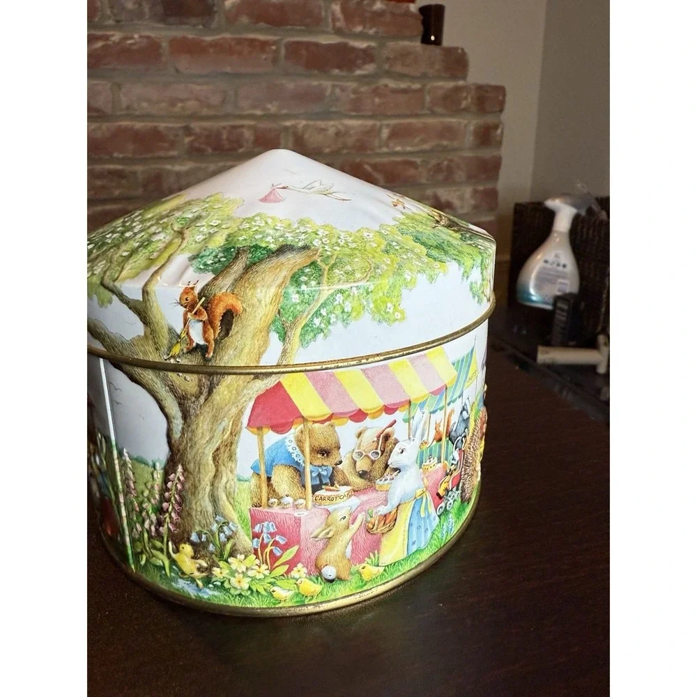 Churchill's Woodland Fair Animal Embossed‎ Tin Empty Canister Collectible